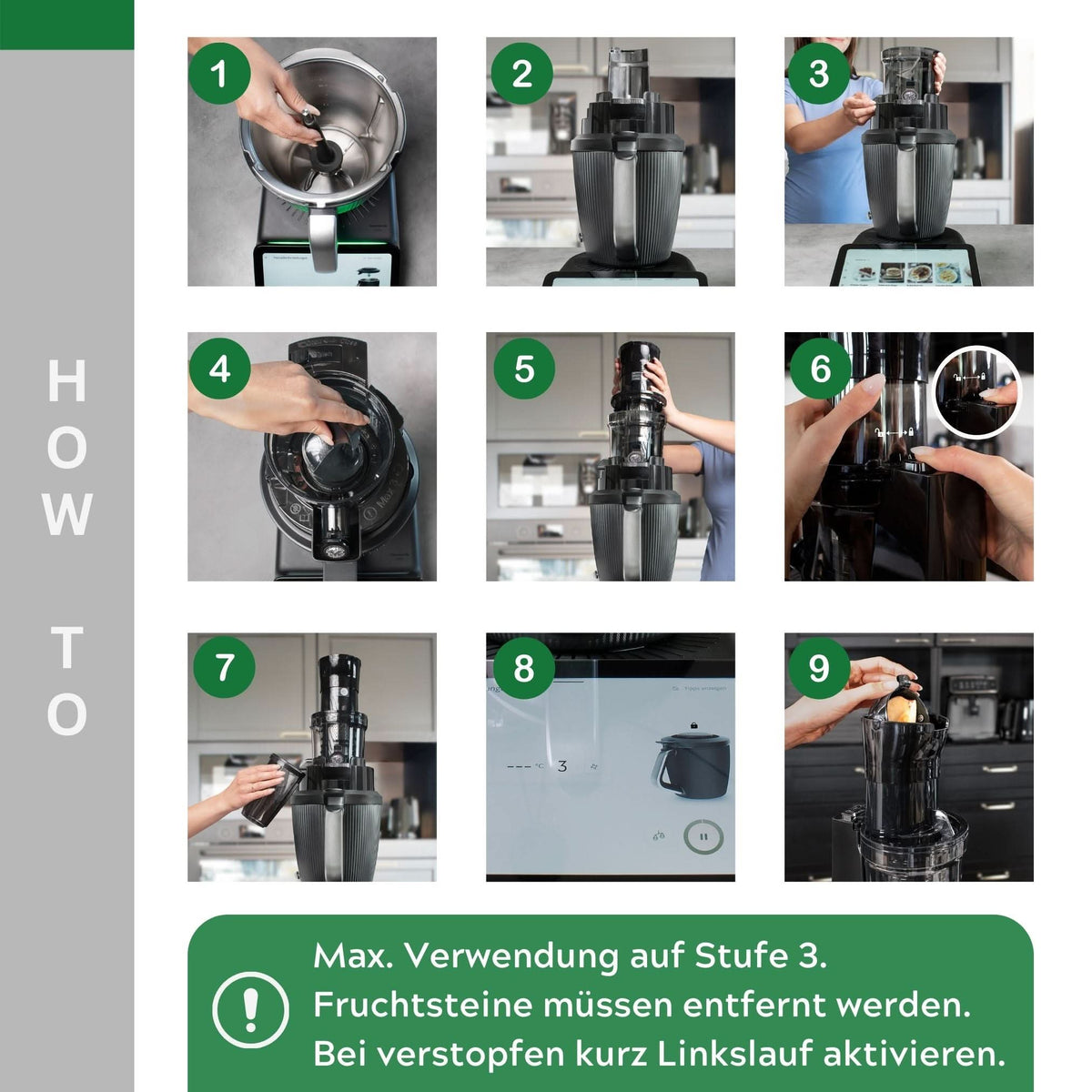 SaftPRO | Slowjuicer / Entsafter inkl. Adapterdeckel V2 für Thermomix TM7