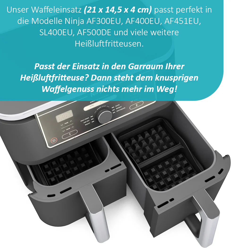 ZauberFry | Backform Waffeleinsatz kompatibel mit Ninja Airfryer (2er-Set)