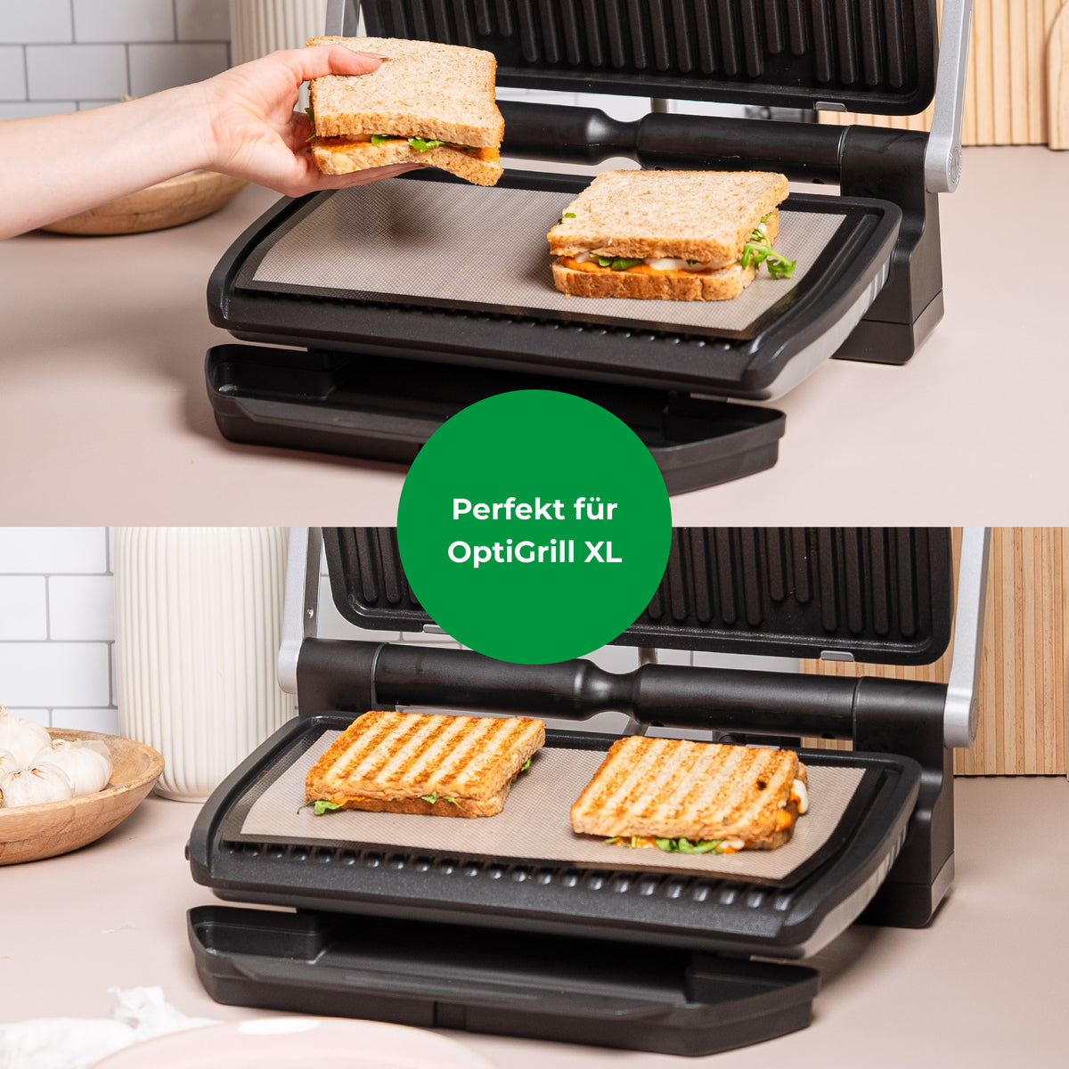ZauberFry | Dauerbackmatte aus Silikon kompatibel mit Tefal OptiGrill XL