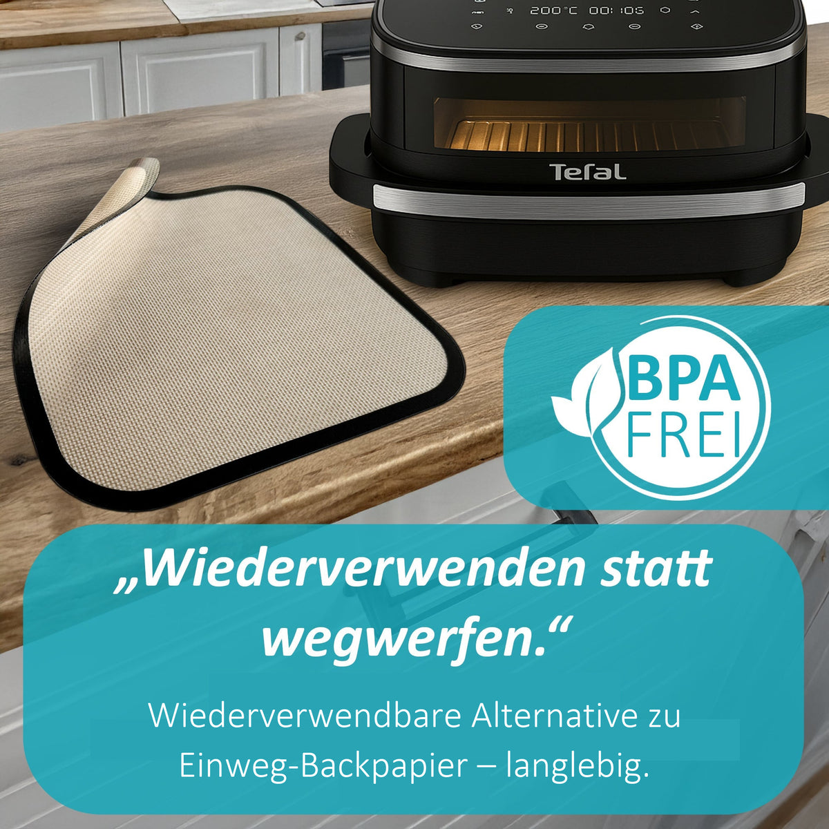 ZauberFry® | Dauerbackmatte für Tefal Easy Fry XL Surface