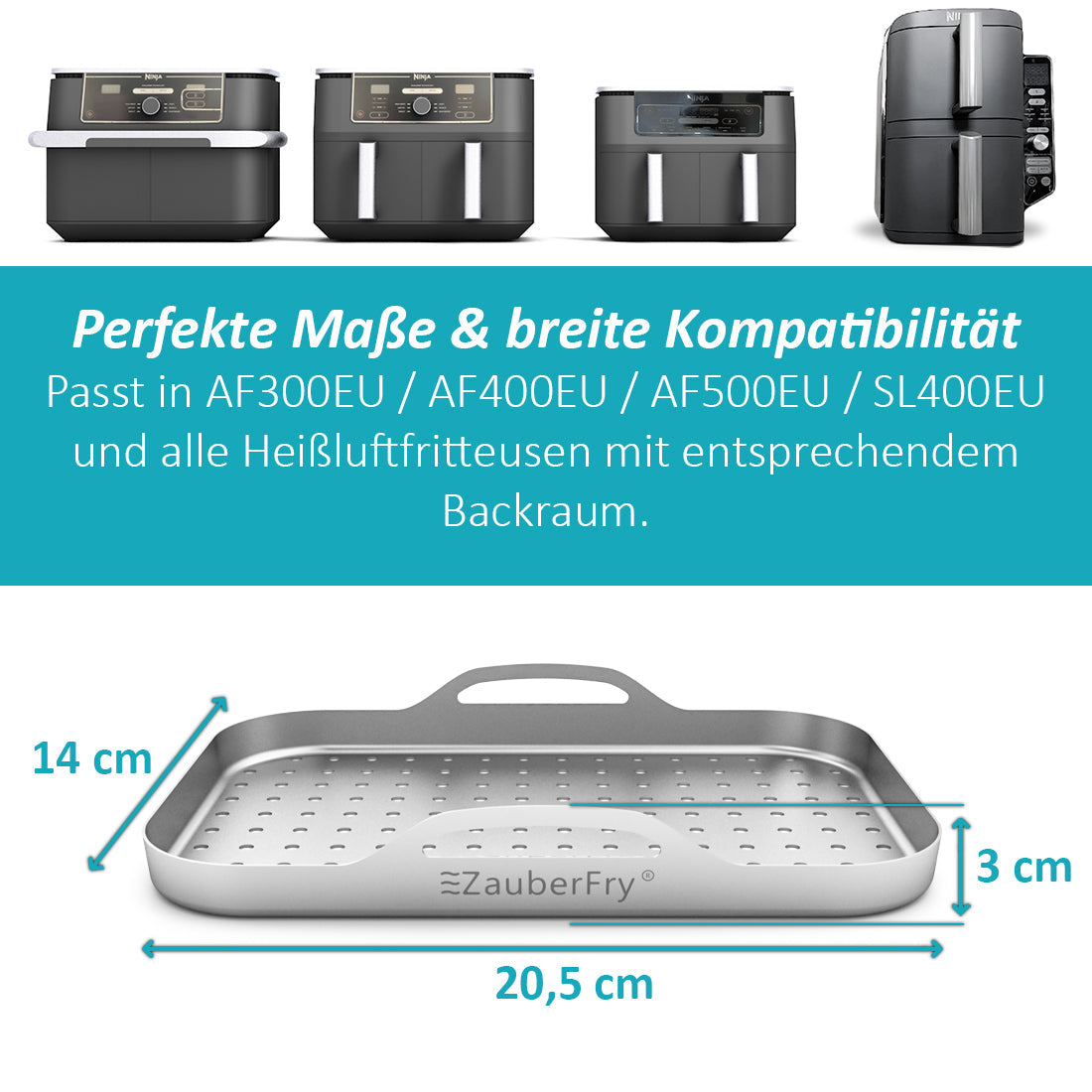 ZauberFry | Pizzaeinsatz aus Edelstahl (2er-Set)