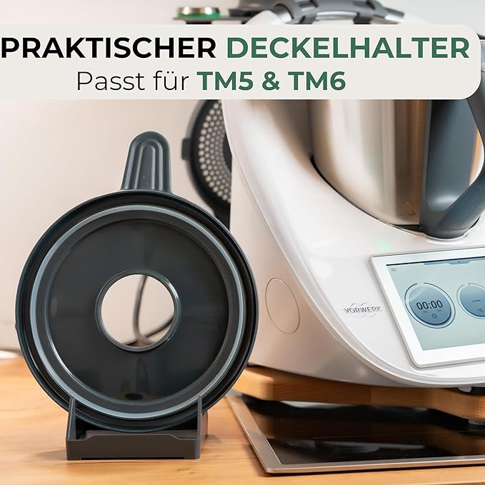 STERNEKOCH Deckelhalter mit Abtropfschale für Thermomix TM6, TM5 & Monsieur Cuisine