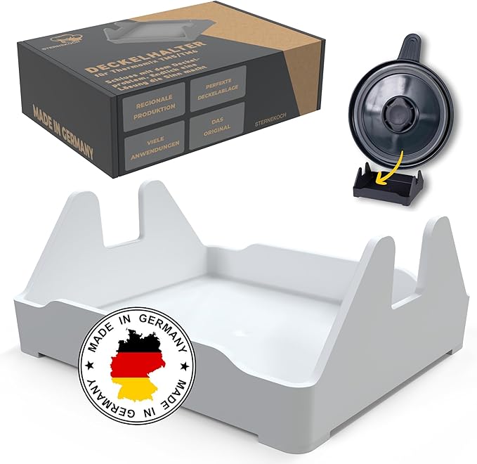 STERNEKOCH Deckelhalter mit Abtropfschale für Thermomix TM6, TM5 & Monsieur Cuisine