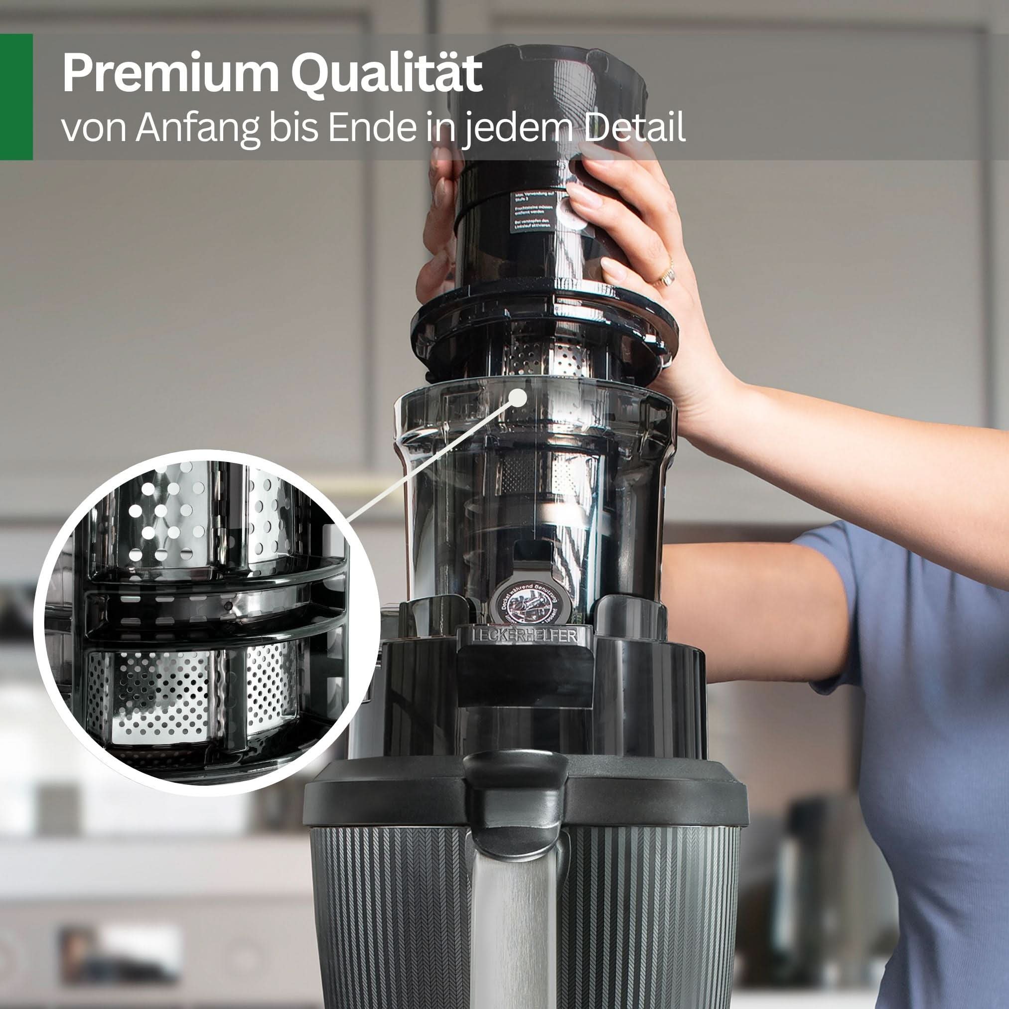 SaftPRO | Slowjuicer / Entsafter inkl. Adapterdeckel V2 für Thermomix TM7