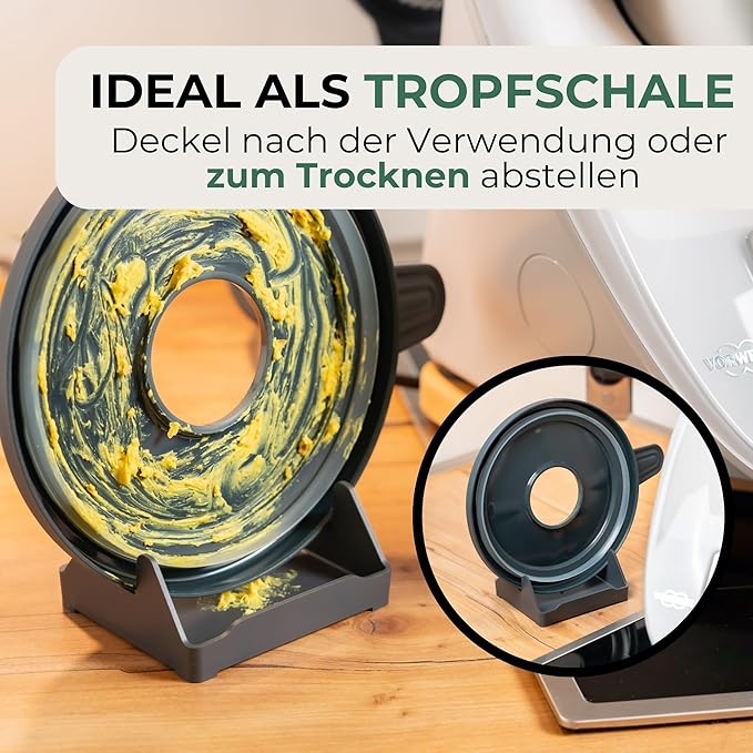 STERNEKOCH Deckelhalter mit Abtropfschale für Thermomix TM6, TM5 & Monsieur Cuisine