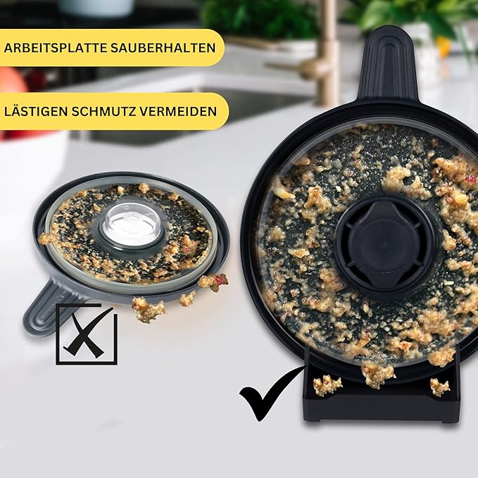 STERNEKOCH Deckelhalter mit Abtropfschale für Thermomix TM6, TM5 & Monsieur Cuisine