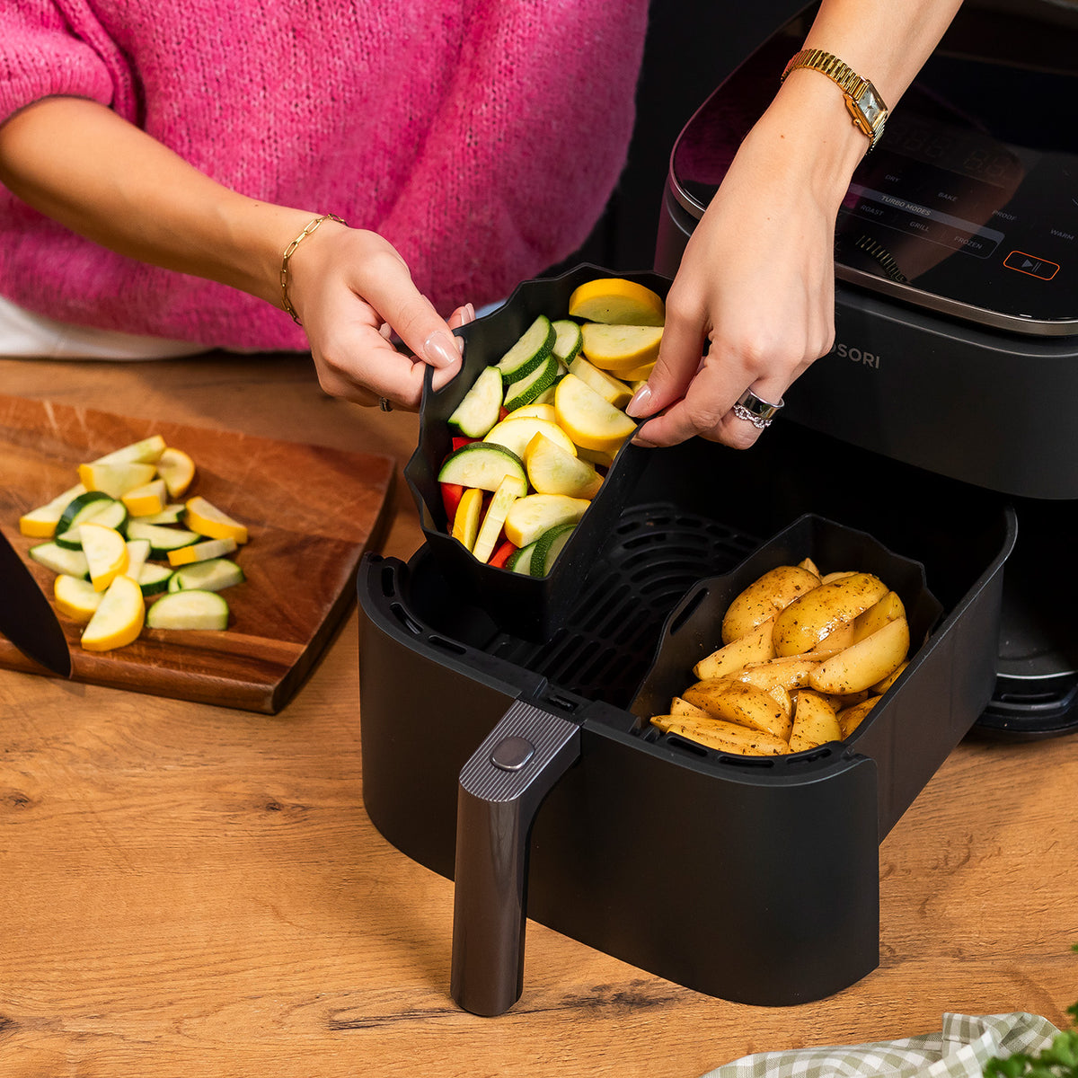 ZauberFry® | DUAL Silikonform für AirFryer kompatibel mit Philips, Cosori und mehr