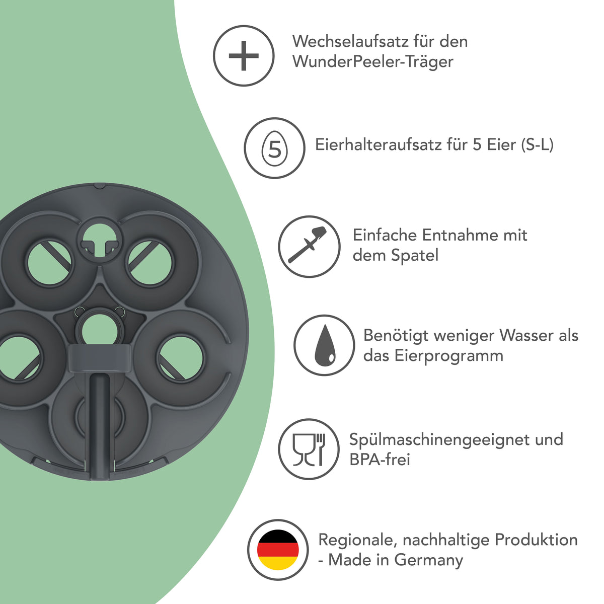 EggPro | Eierhalter-Aufsatz inkl. Träger für Thermomix TM7, TM6, TM5, TM31