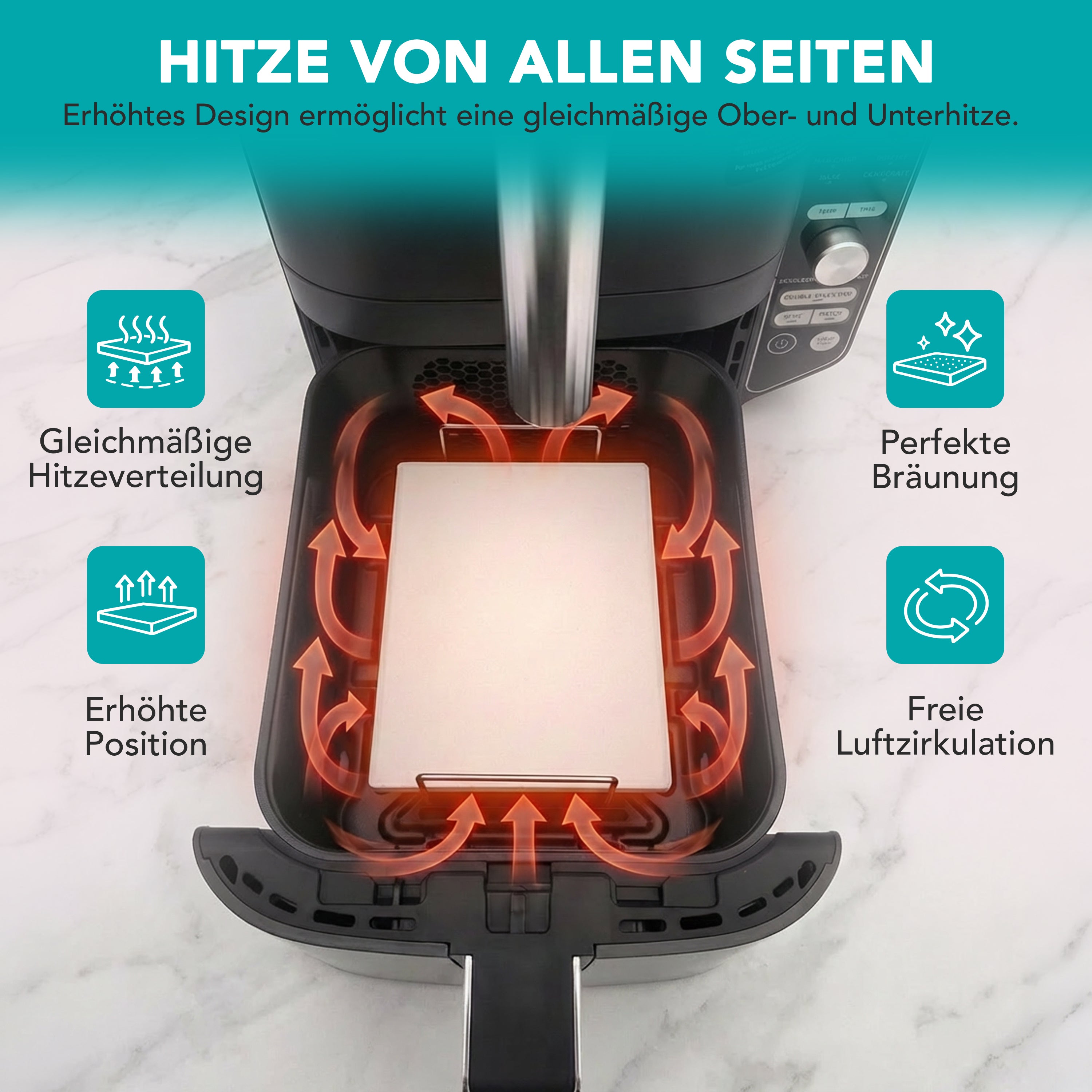 WunderFry | Airfryer Pizzastein mit Edelstahlrahmen
