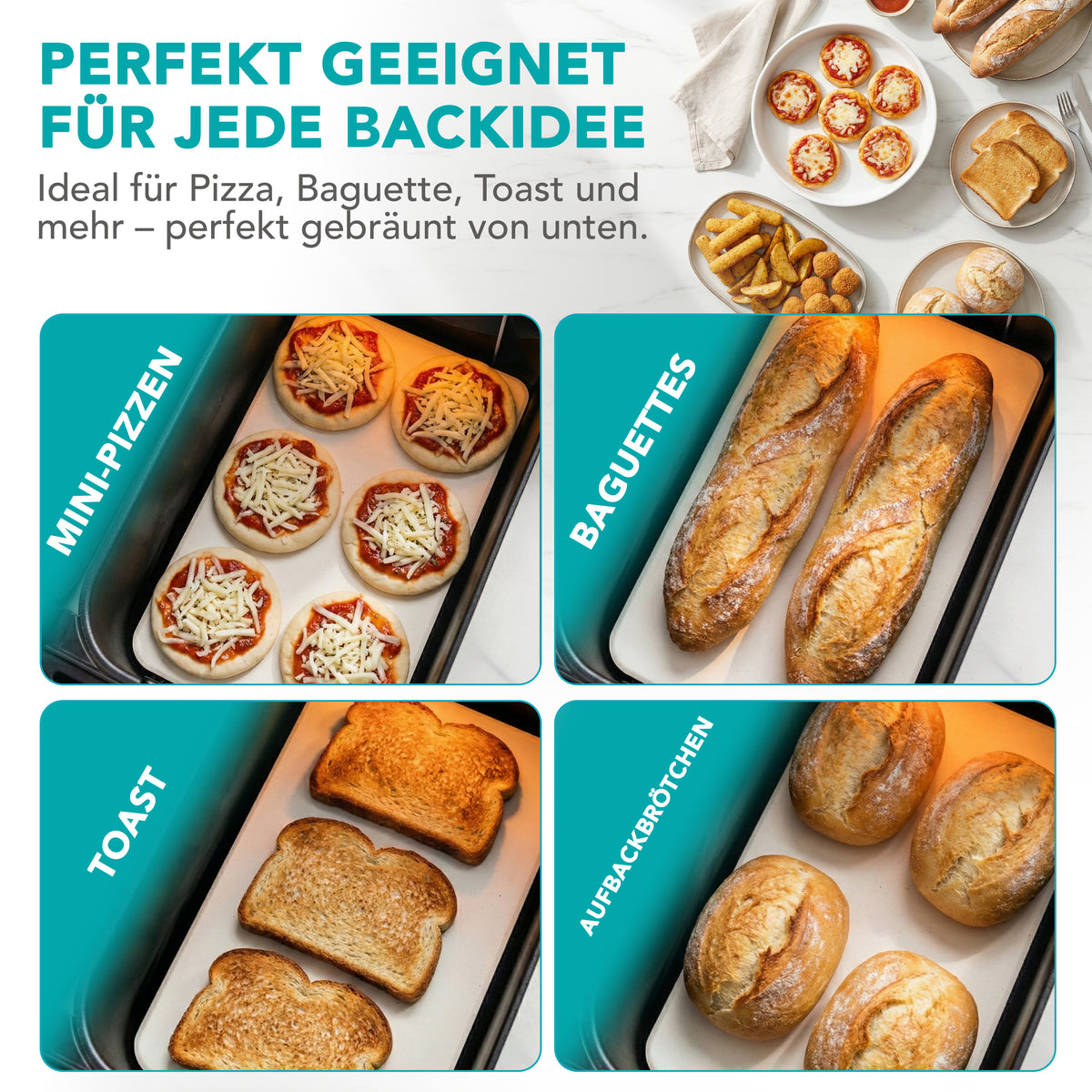 WunderFry | Airfryer Pizzastein mit Edelstahlrahmen