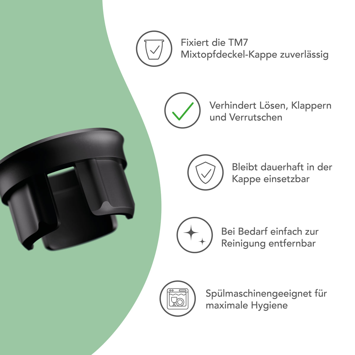 KappenClip | Sicherung für TM7 Mixtopfdeckel-Kappe