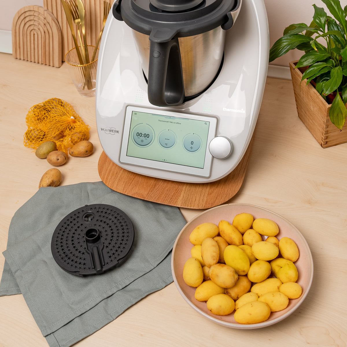 WunderPeeler® (mit Träger) | Kartoffelschäler-Aufsatz für Thermomix TM7, TM6, TM5, TM31