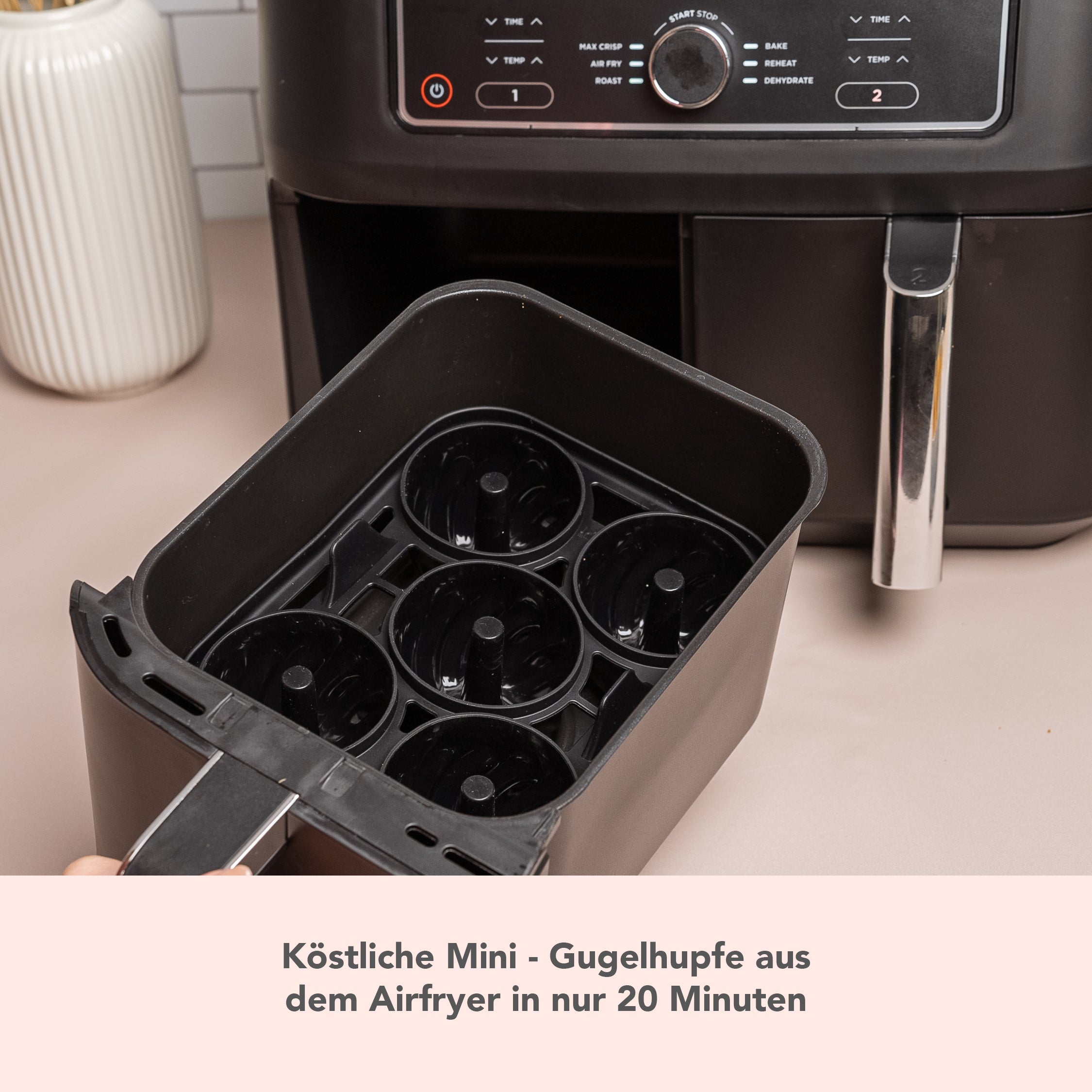 ZauberFry | Backform „Mini-Gugelhupf“ kompatibel mit Ninja Airfryer (2er-Set)