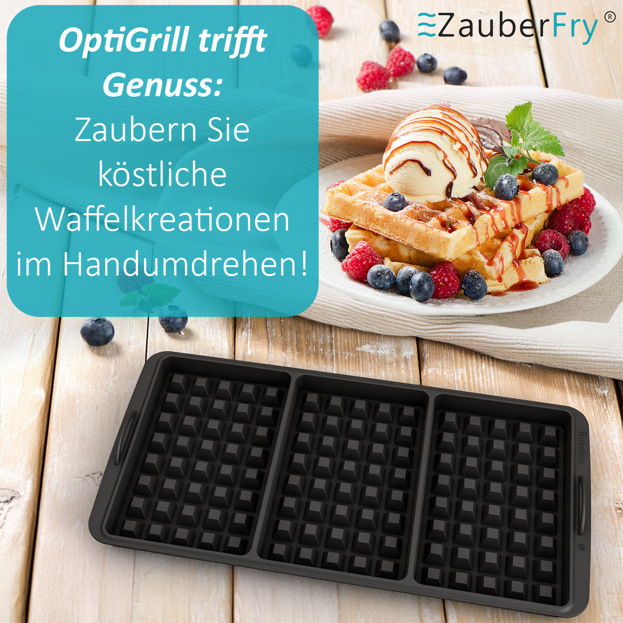 ZauberFry | Waffeleinsatz für OptiGrill XL