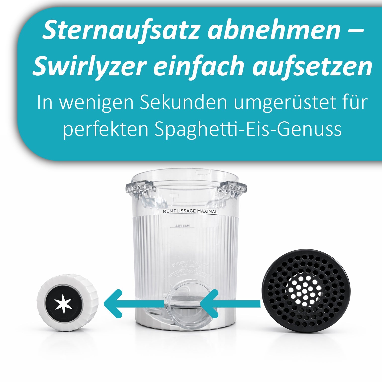 Swirlyzer | Spaghetti-Eis-Aufsatz für Ninja Creami Swirl