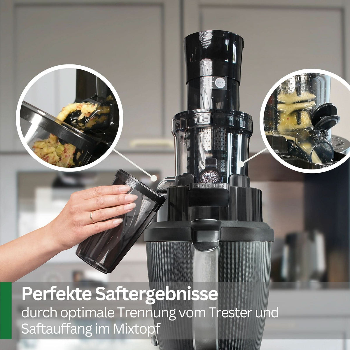 SaftPRO | Slowjuicer / Entsafter inkl. Adapterdeckel V2 für Thermomix TM7