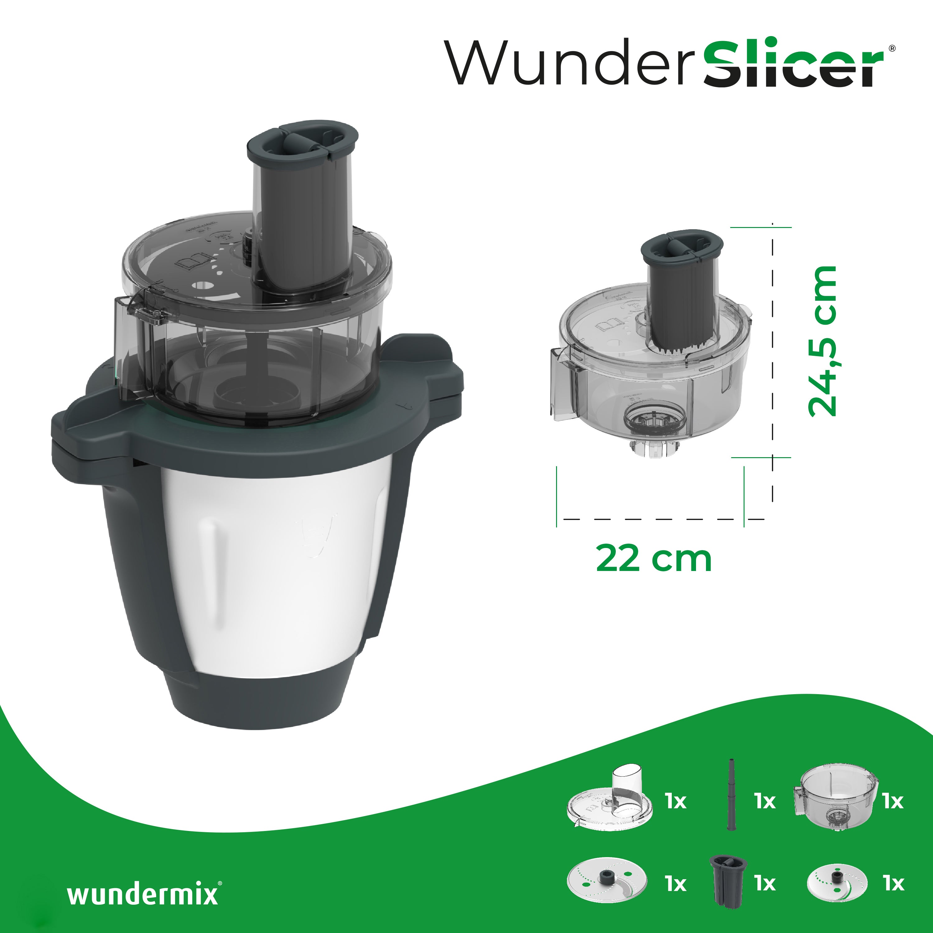 WunderSlicer® V2 | Gemüseschneider für Monsieur Cuisine Connect, Trend & Smart
