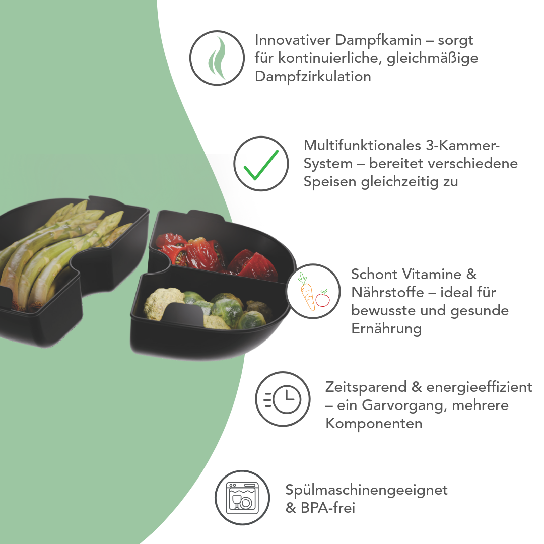 FlexiSteam® Split | Silikon-Auflaufformen Set passend für den Varoma | Thermomix TM7