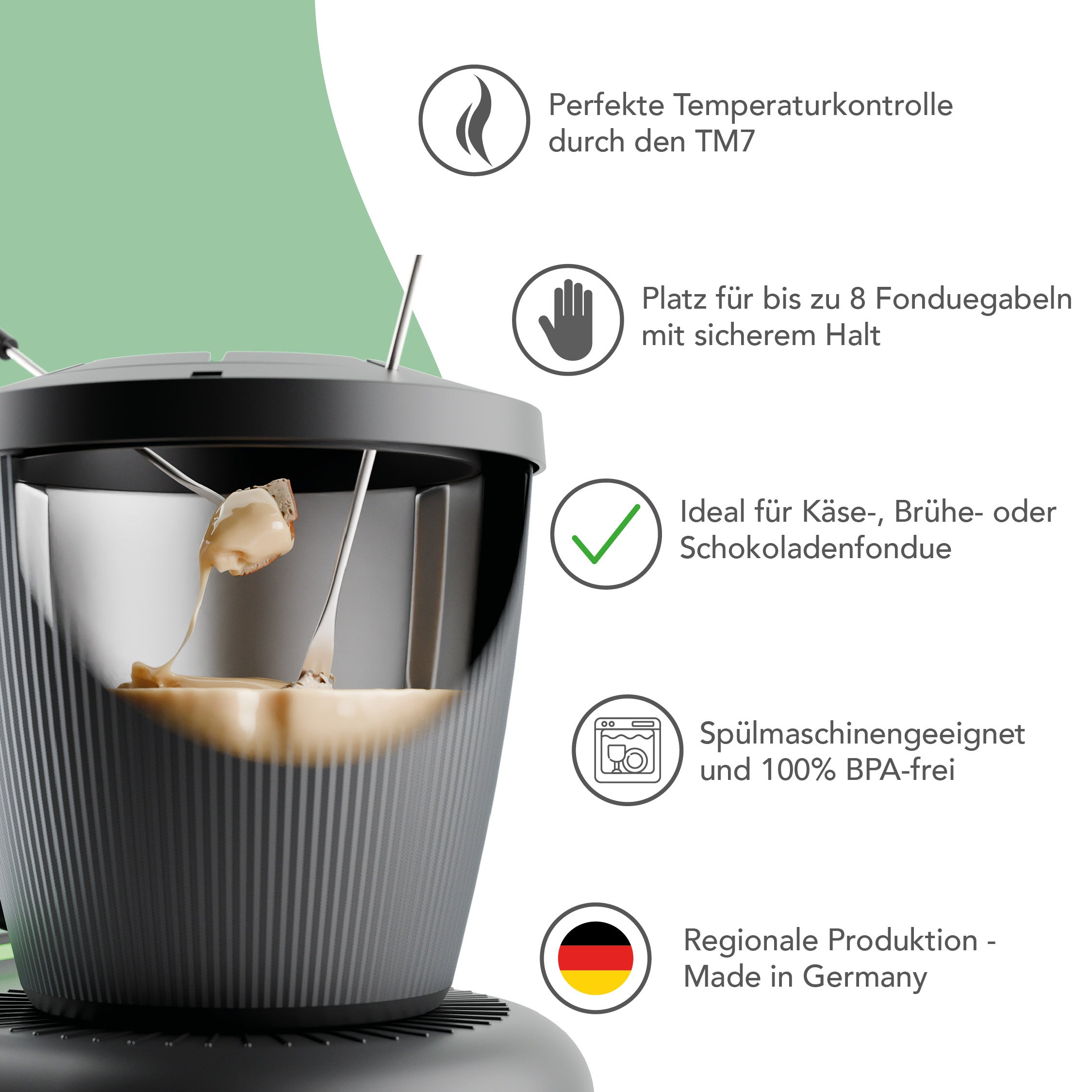 Meltimizer | Fondue-Deckel passend für Thermomix TM7