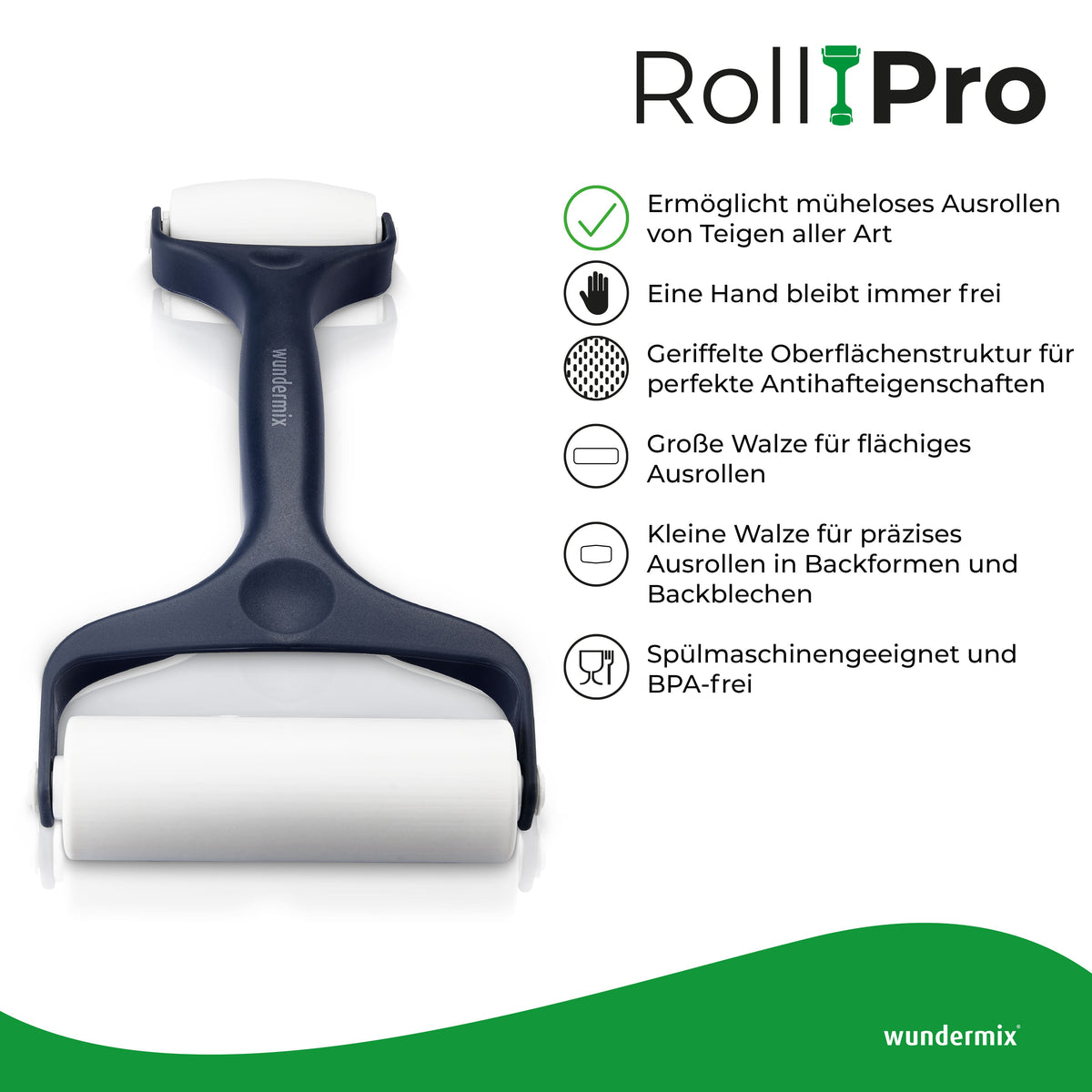 RollPro | Teigroller mit zwei unterschiedlich großen Walzen