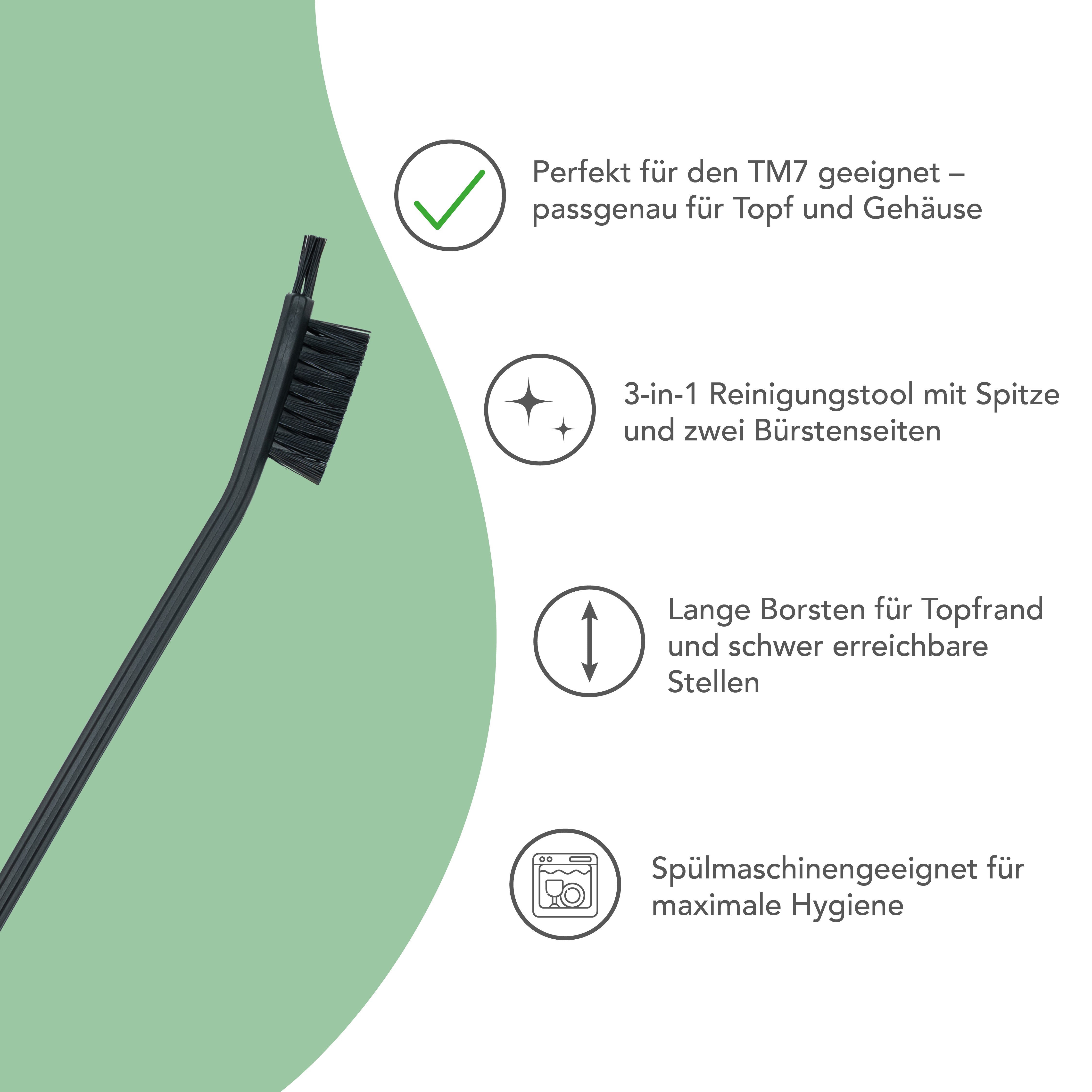 WunderBrush® Precision | Reinigungsbürste für Gehäuse und Mixtopf-Isolierung